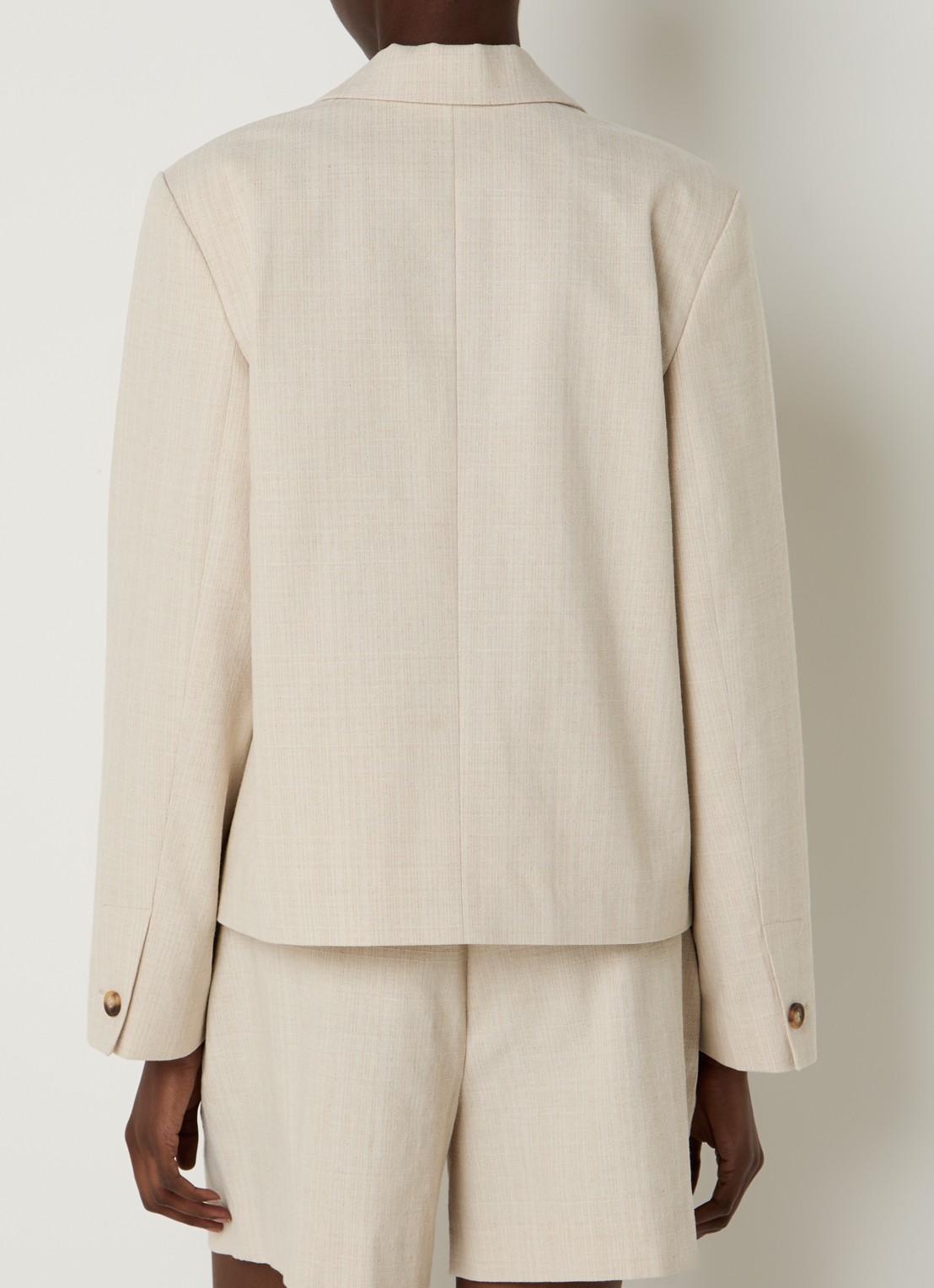 Selected Dima blazer met structuur  - achterkant 3 beige