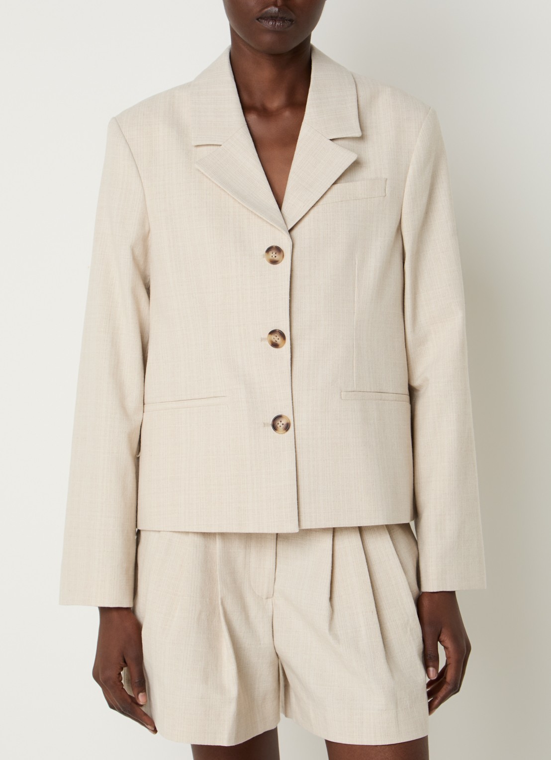 Selected Dima blazer met structuur  - detail 4 beige