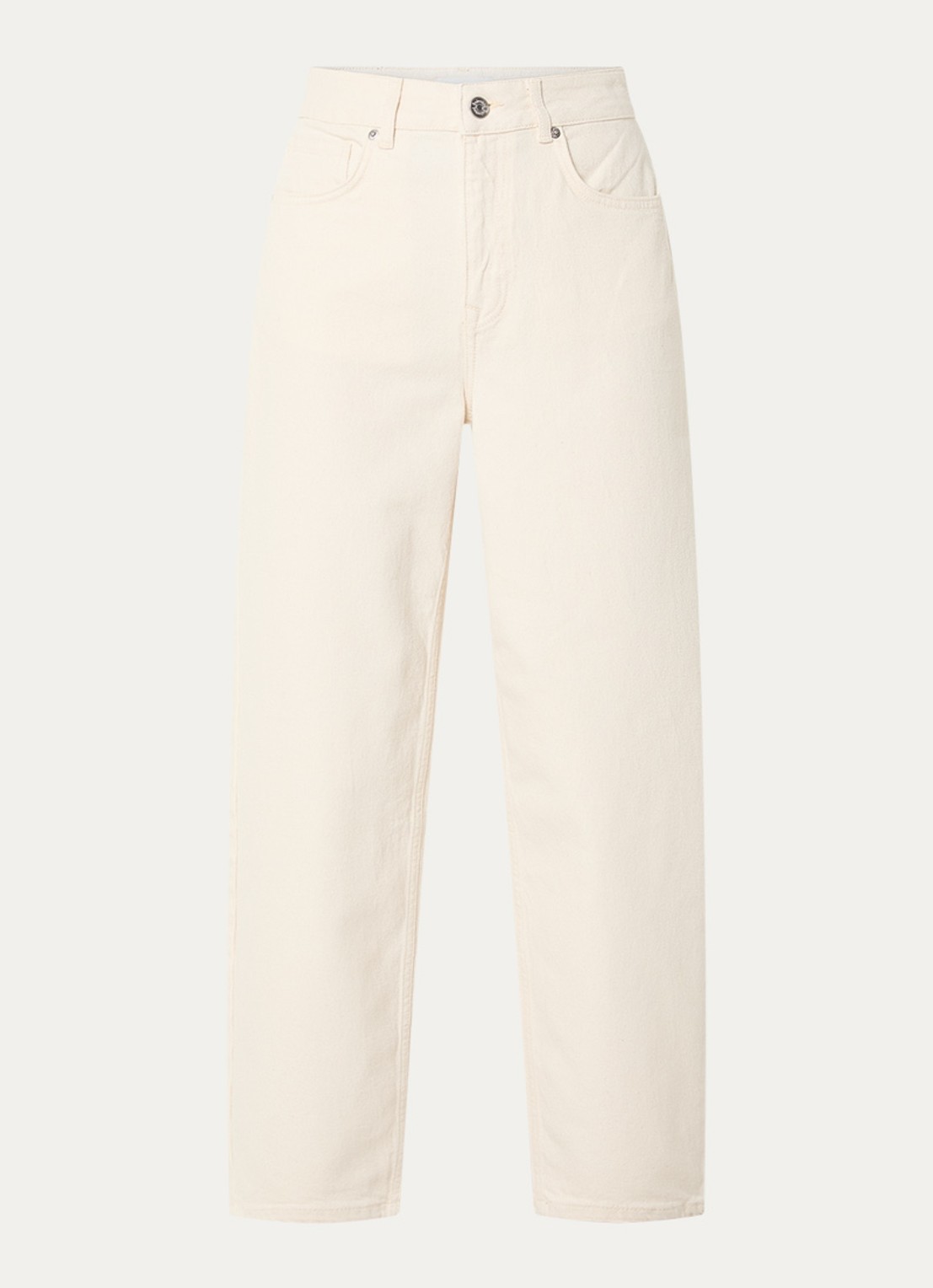 Selected Ebba high waist balloon fit jeans met gekleurde wassing - voorkant 4 gebroken wit