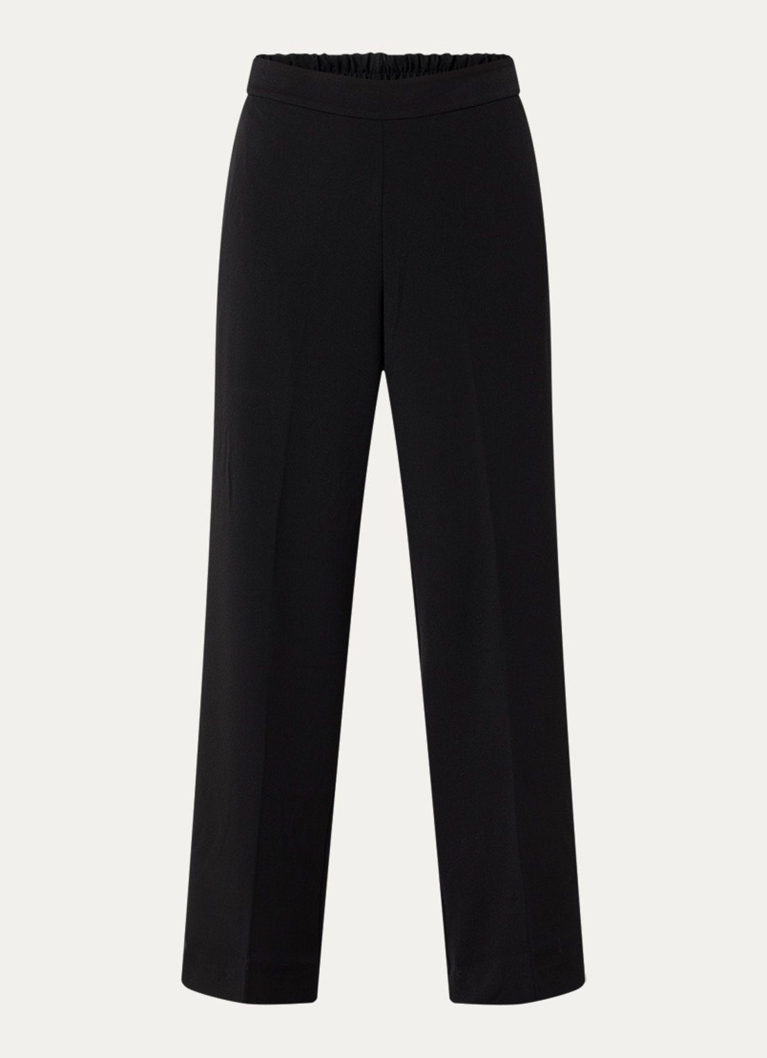 Selected Emma high waist wide fit pantalon met steekzakken - voorkant zwart