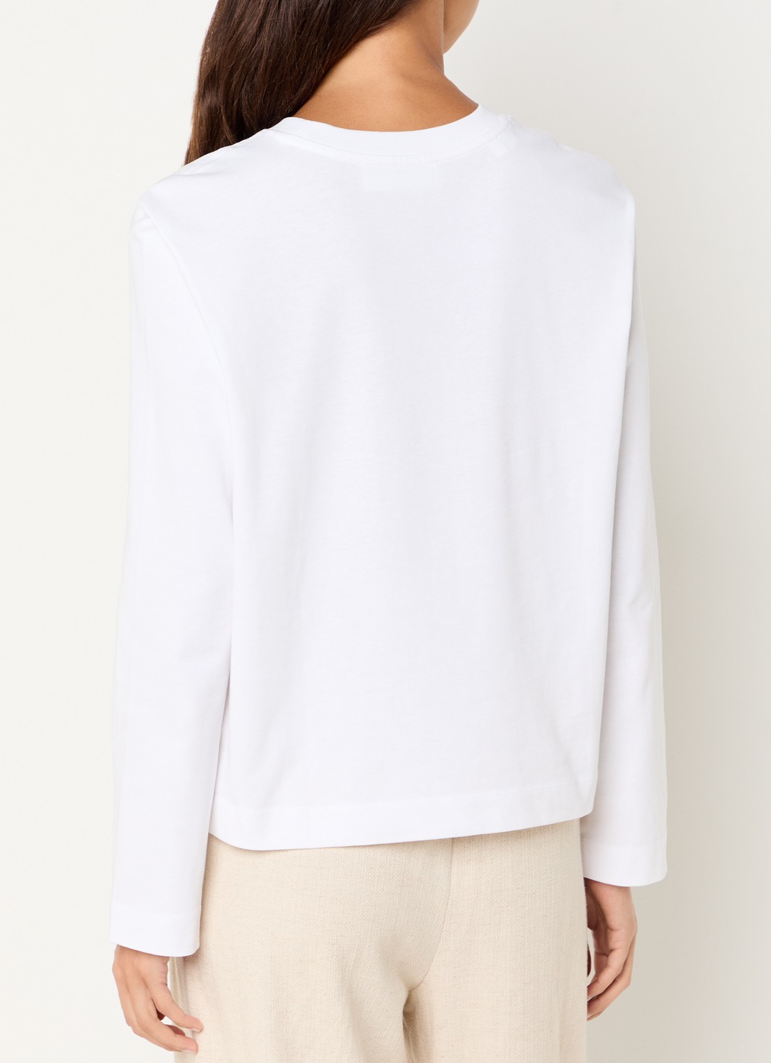 Selected Essential longsleeve met ronde hals - achterkant wit