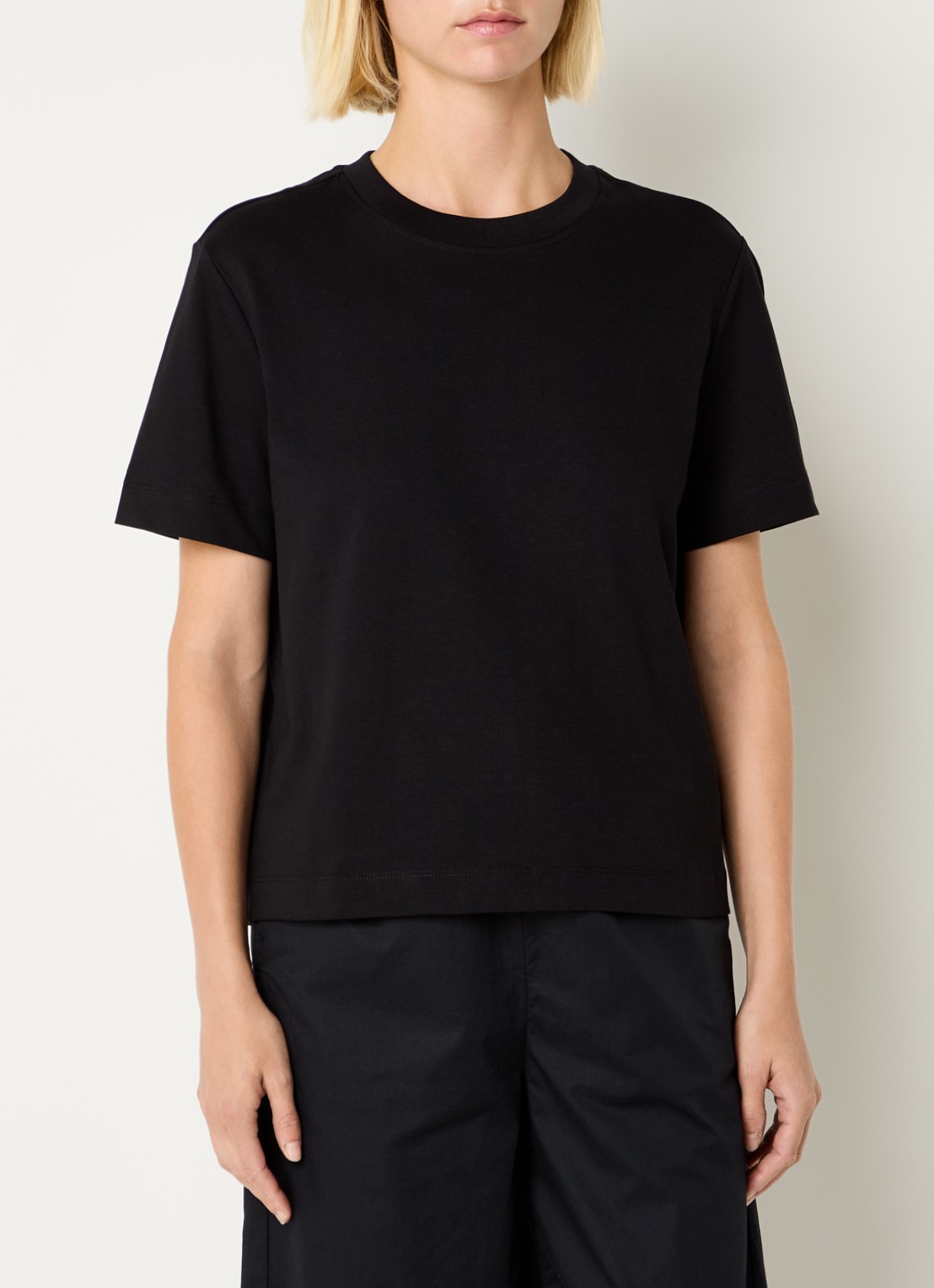 Selected Essential T-shirt met ronde hals - detail 4 zwart