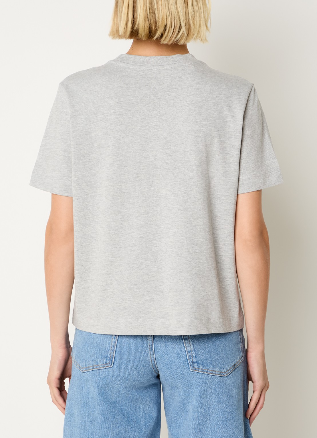 Selected Essential T-shirt met ronde hals - achterkant grijsmele