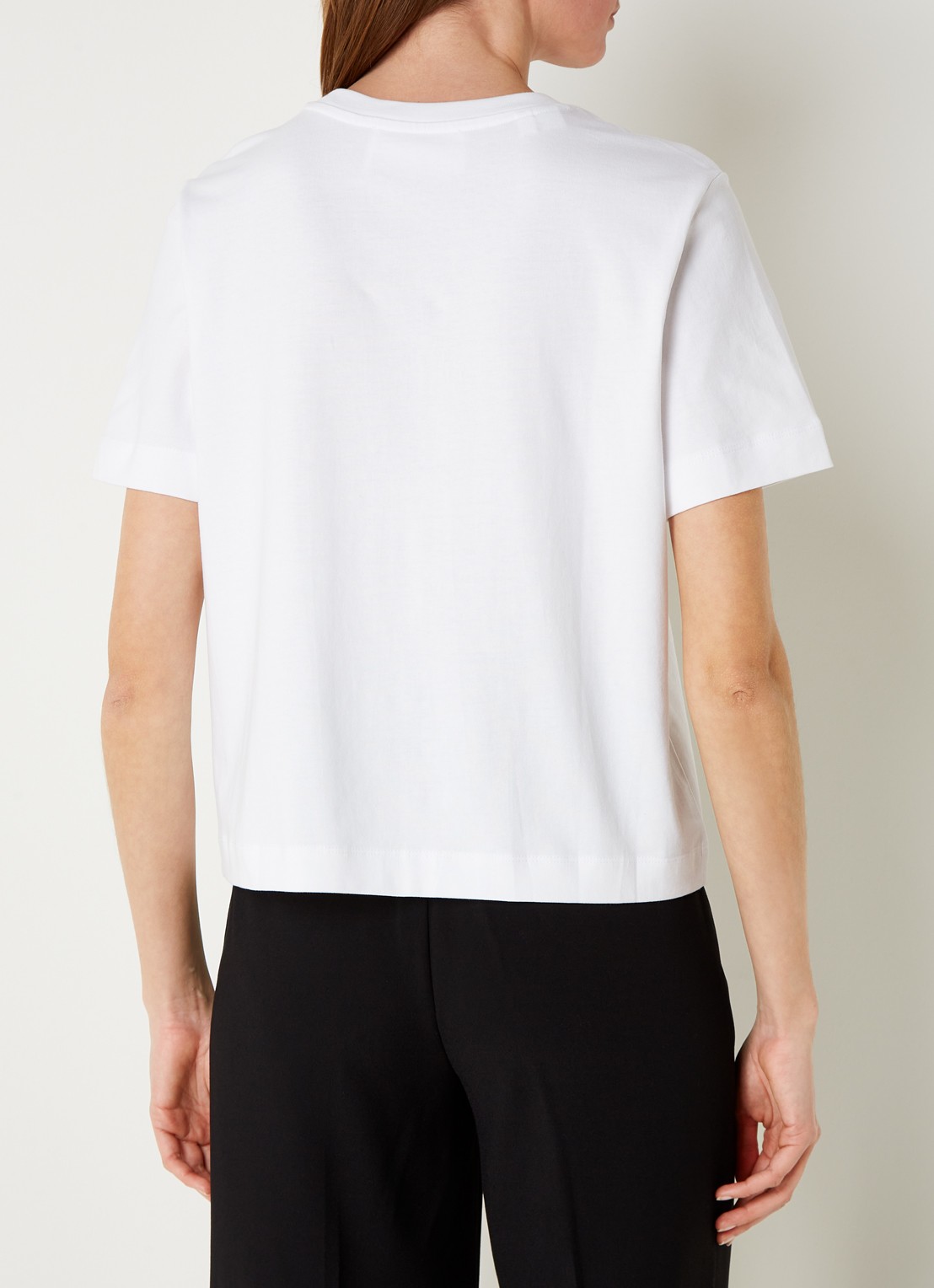 Selected Essential T-shirt van  katoen - achterkant 4 wit