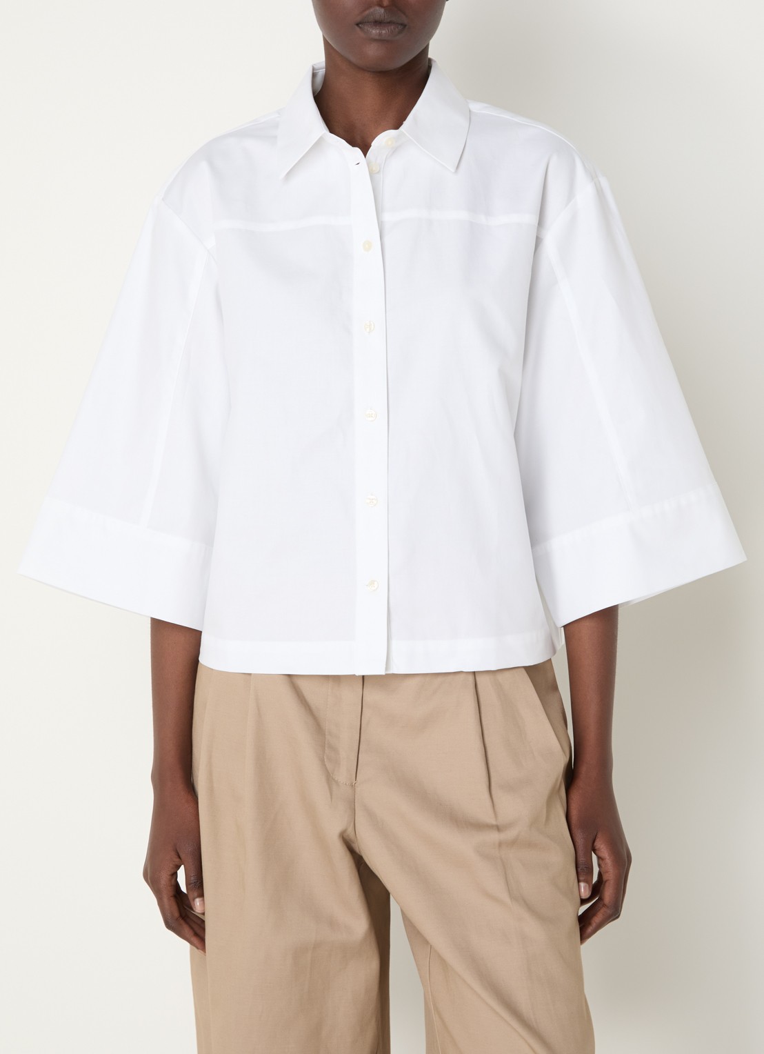 Selected Esther cropped blouse - detail 2 wit