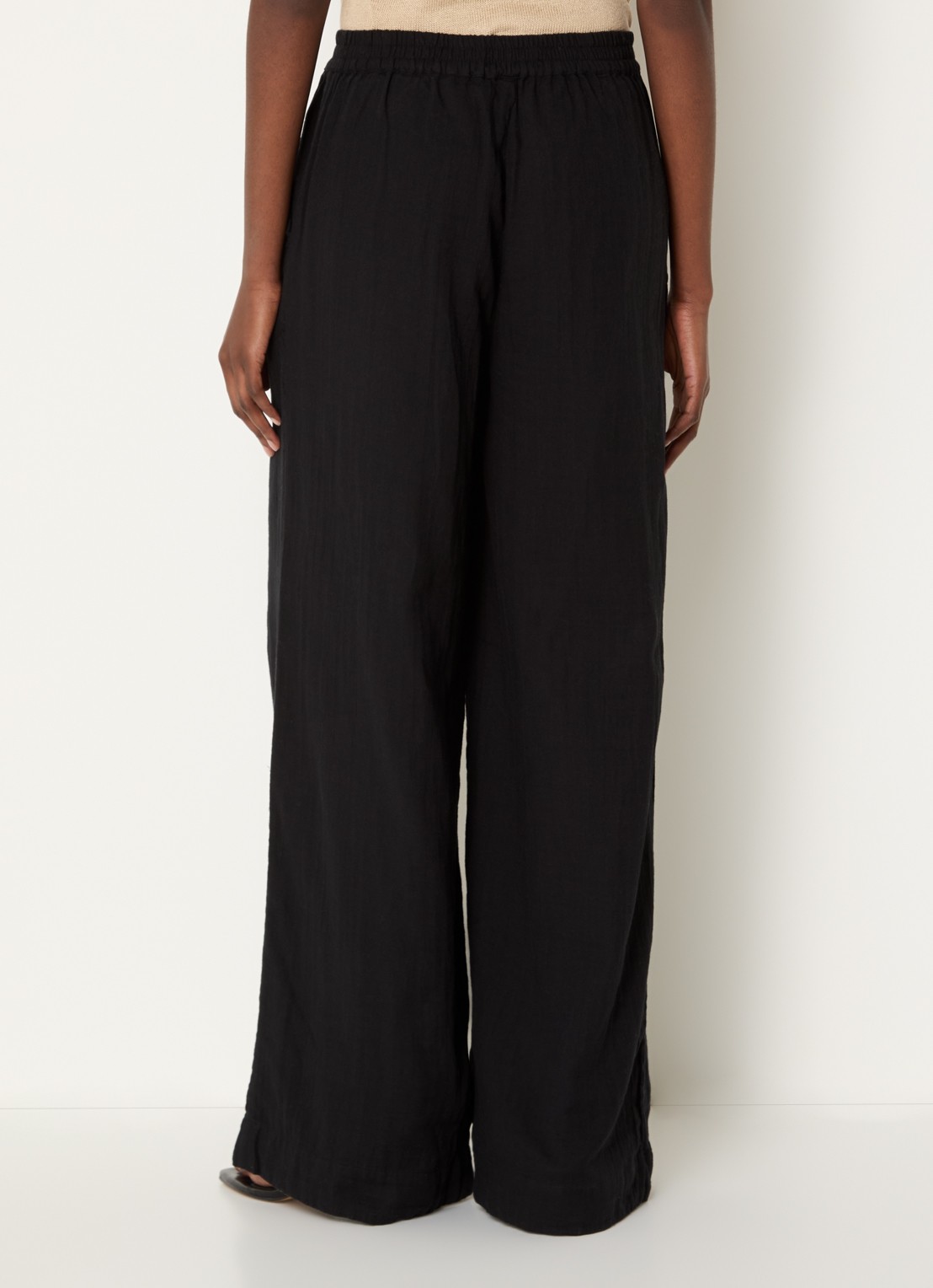 Selected Fannie high waist loose fit chino met steekzakken - achterkant zwart