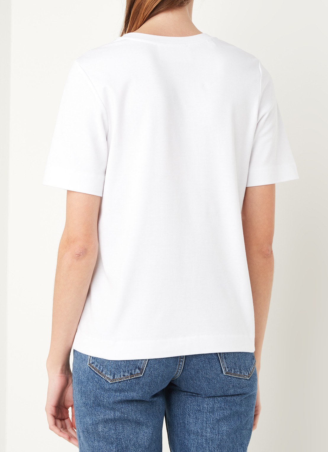 Selected Femme Studio T-shirt met borstzak en frontprint - achterkant 4 wit