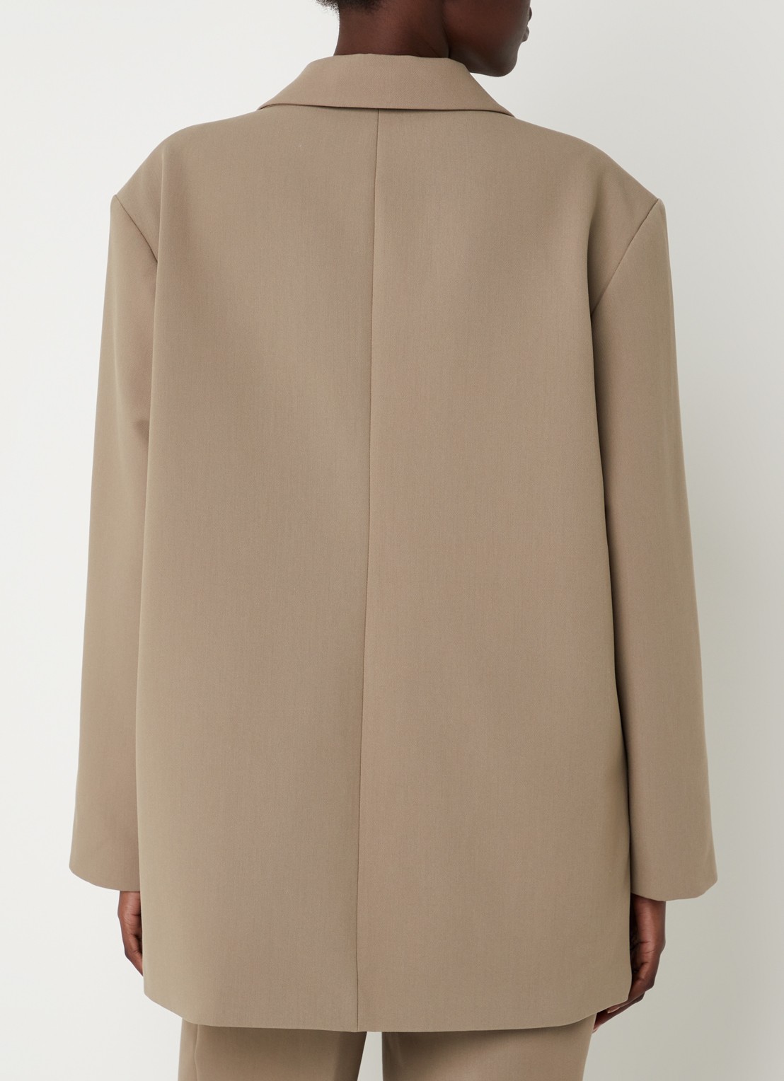 Selected Femme Vinnie oversized blazer met klepzakken  - achterkant 4 donker beige