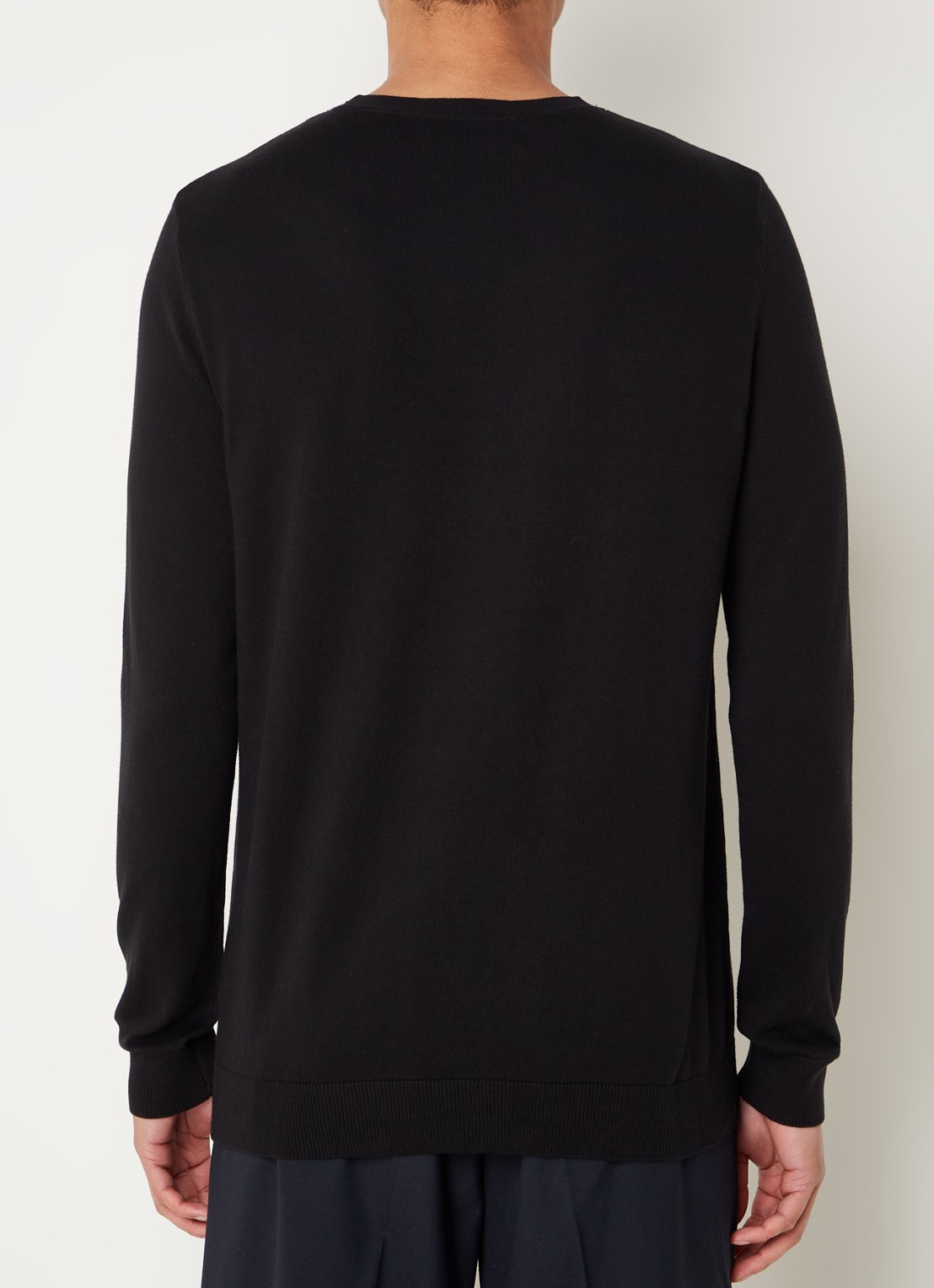 Selected Fijngebreide pullover met ronde hals - achterkant 4 zwart