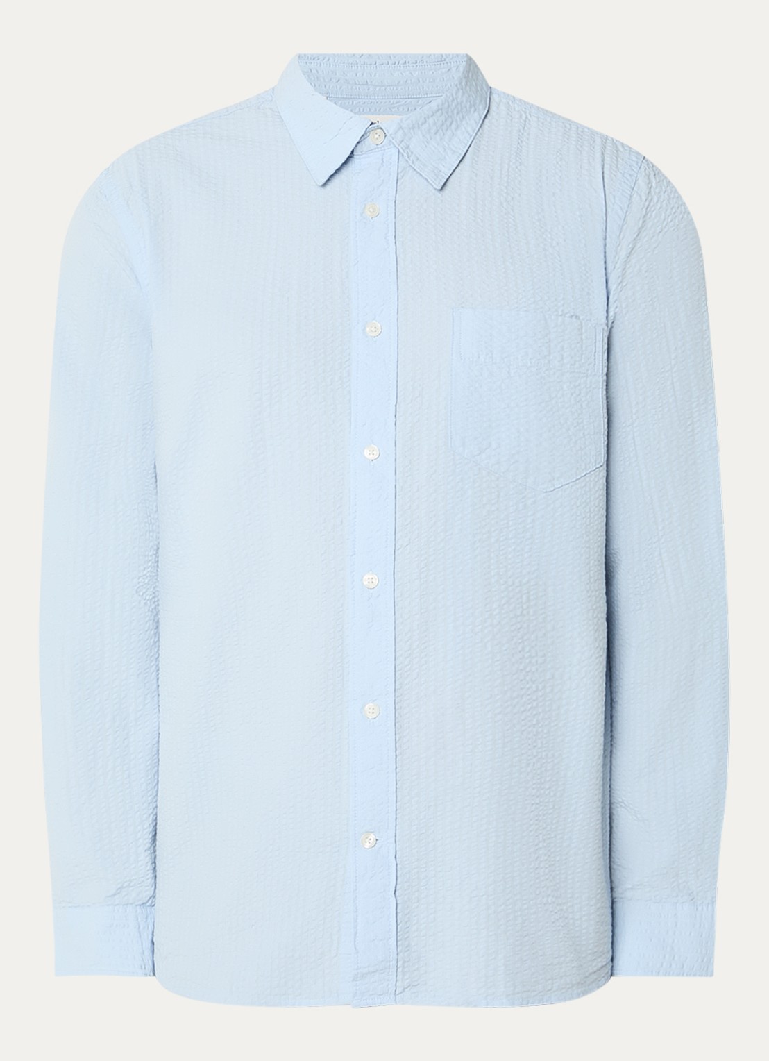 Selected Freddie regular fit overhemd met structuur - voorkant lichtblauw