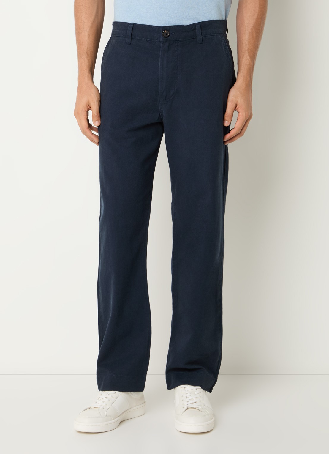 Selected Harry straight fit chino met steekzakken - detail 2 donkerblauw