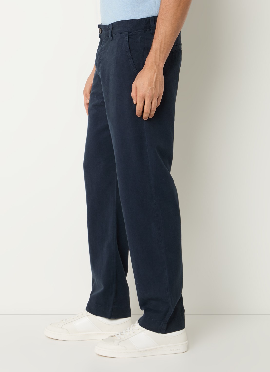 Selected Harry straight fit chino met steekzakken - detail 3 donkerblauw