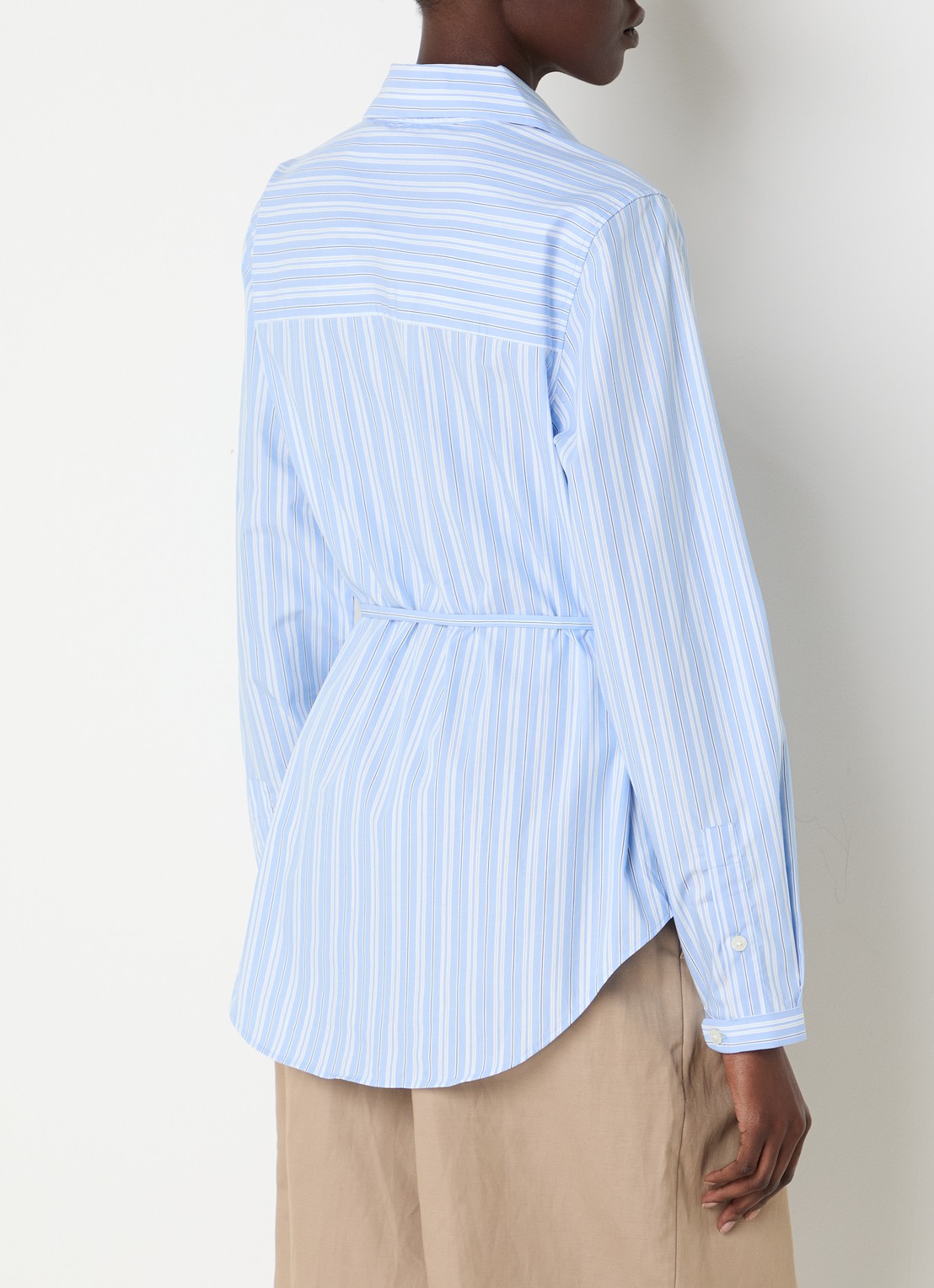 Selected Helga blouse met streepprint - achterkant blauw