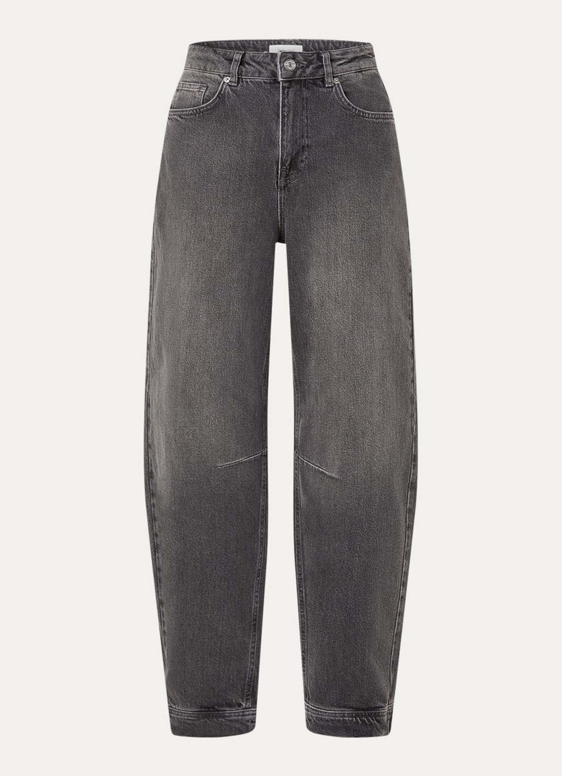 Selected High waist tapered fit jeans met gekleurde wassing - voorkant grijs