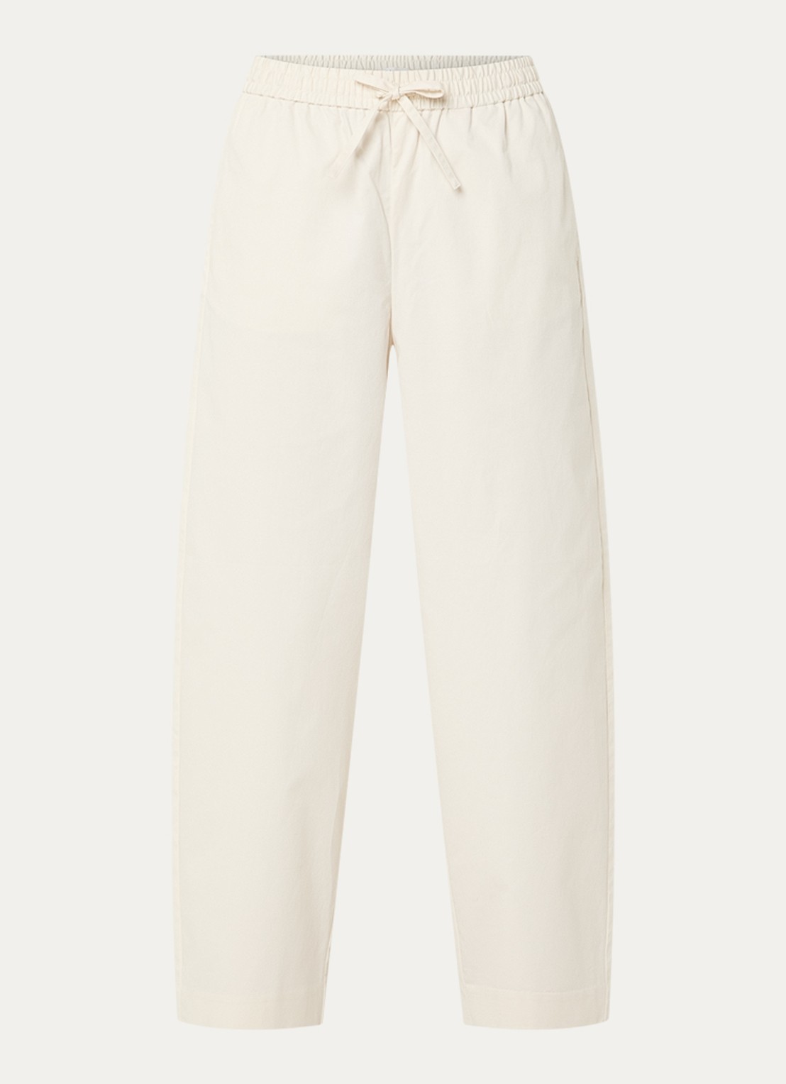 Selected High waist wide fit broek met steekzakken - voorkant 3 creme