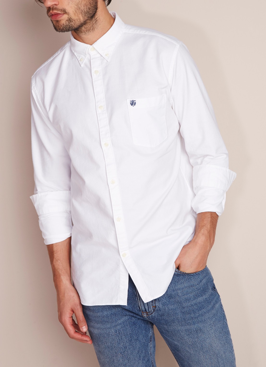 Selected Homme Collect regular fit Oxford overhemd - detail 3 wit