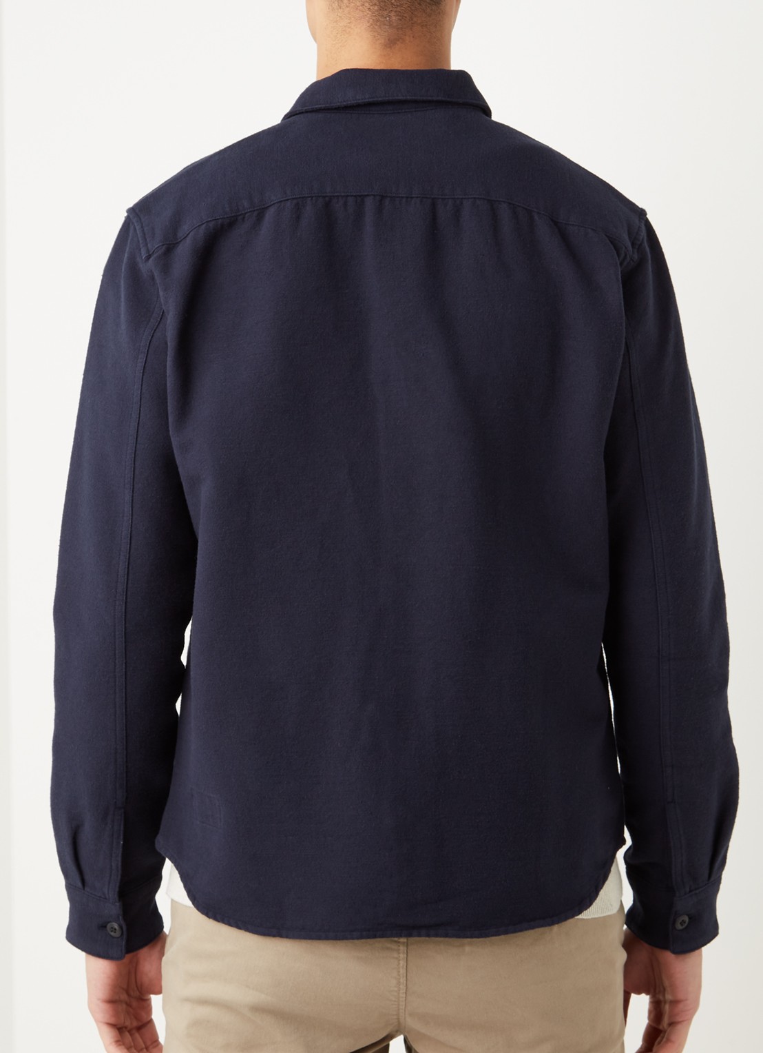 Selected Homme Loose Luke overshirt van katoen - achterkant donkerblauw