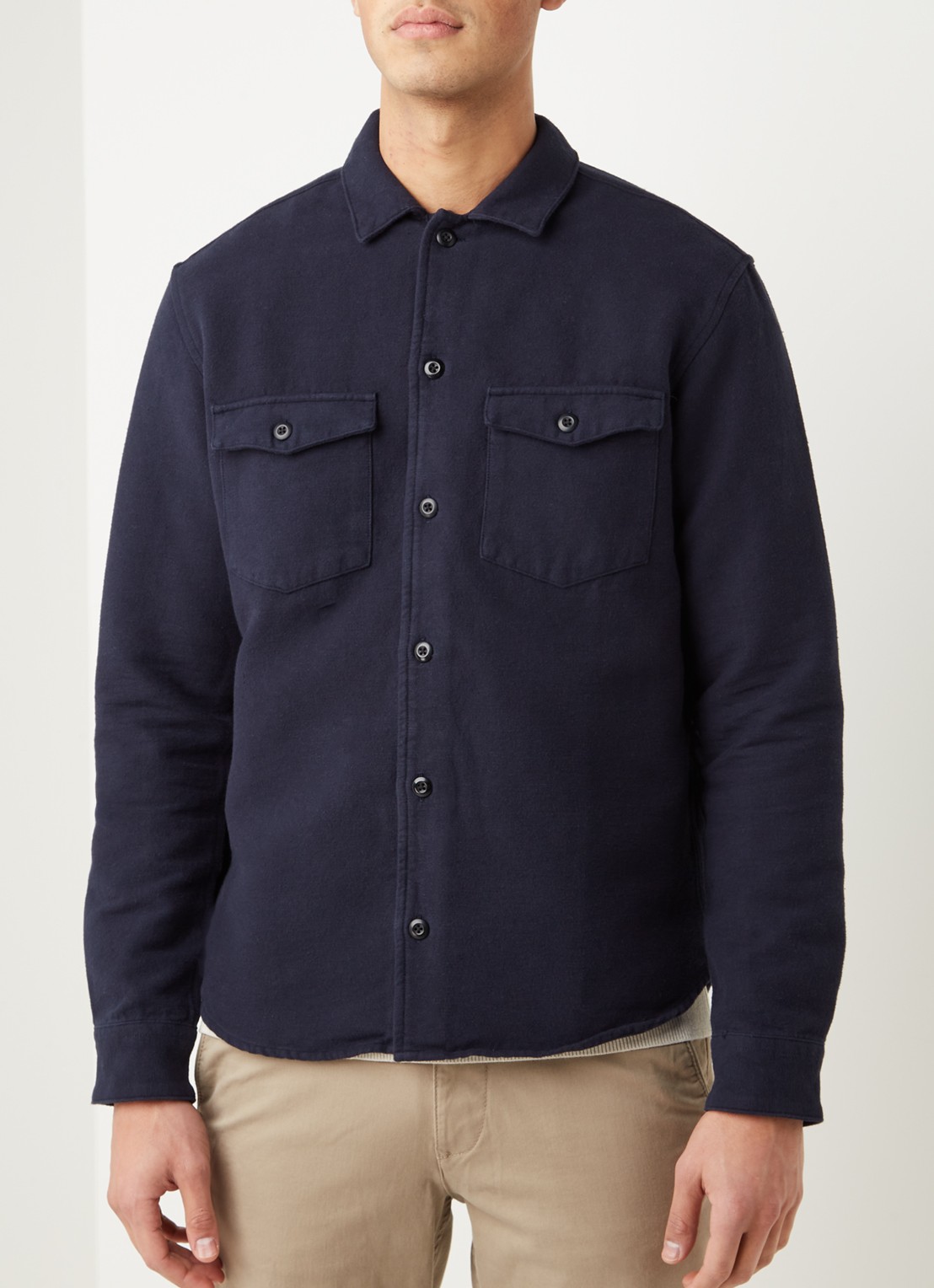 Selected Homme Loose Luke overshirt van katoen - detail 4 donkerblauw