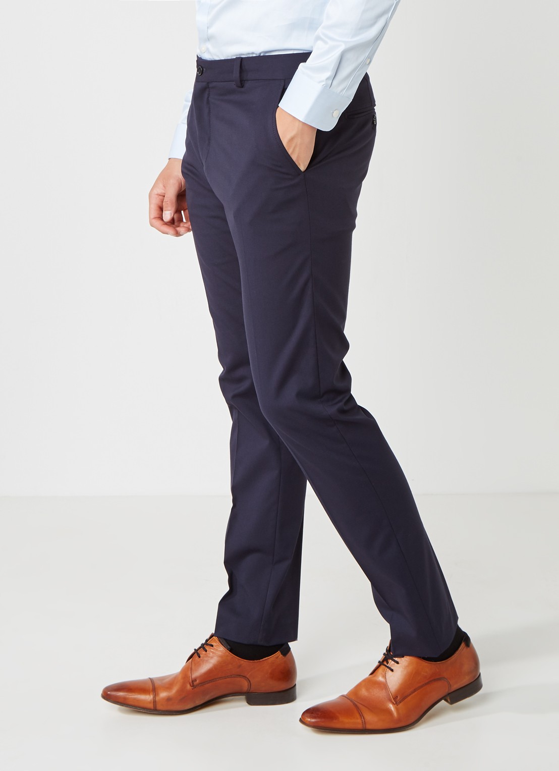 Selected Homme Mylo Logan slim fit pantalon - detail 2 donkerblauw