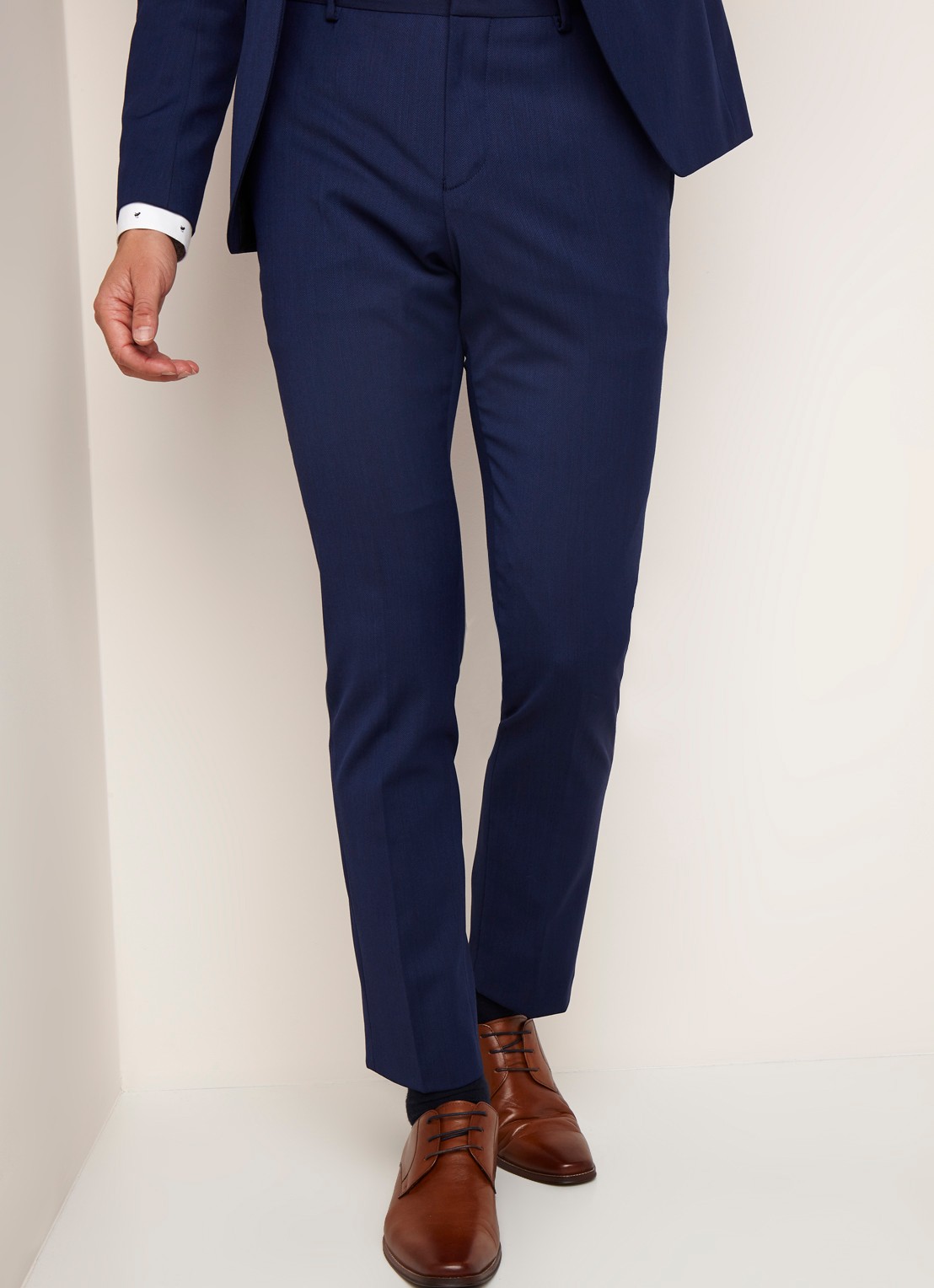 Selected Homme Mylobill slim fit pantalon met persplooi - detail 2 donkerblauw