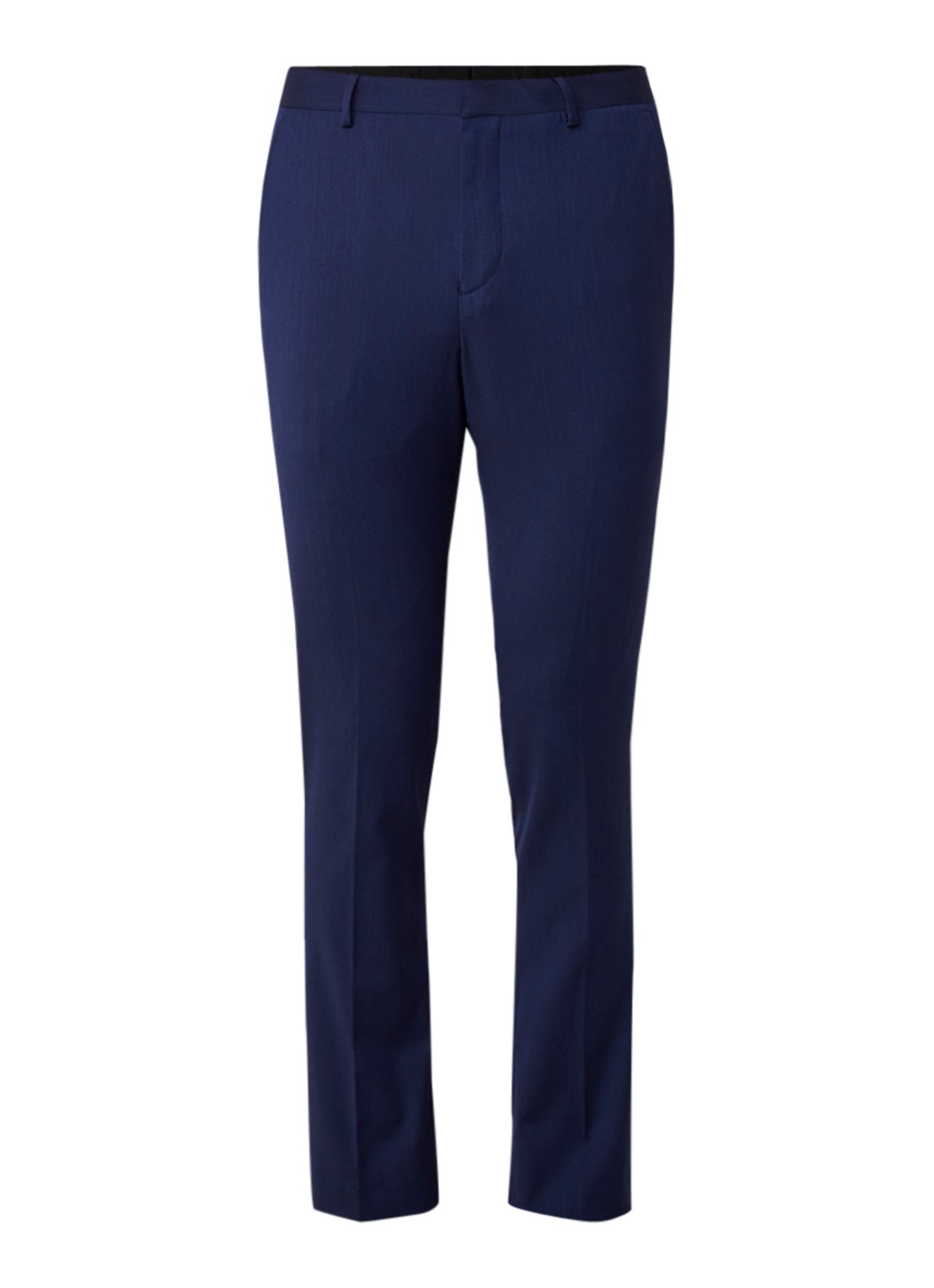 Selected Homme Mylobill slim fit pantalon met persplooi - voorkant 4 donkerblauw