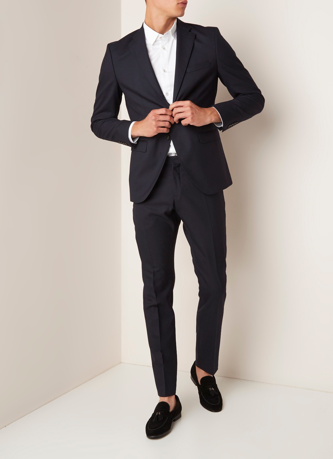 Selected Homme Mylohigh regular fit colbert van wol - voorkant 3 donkerblauw