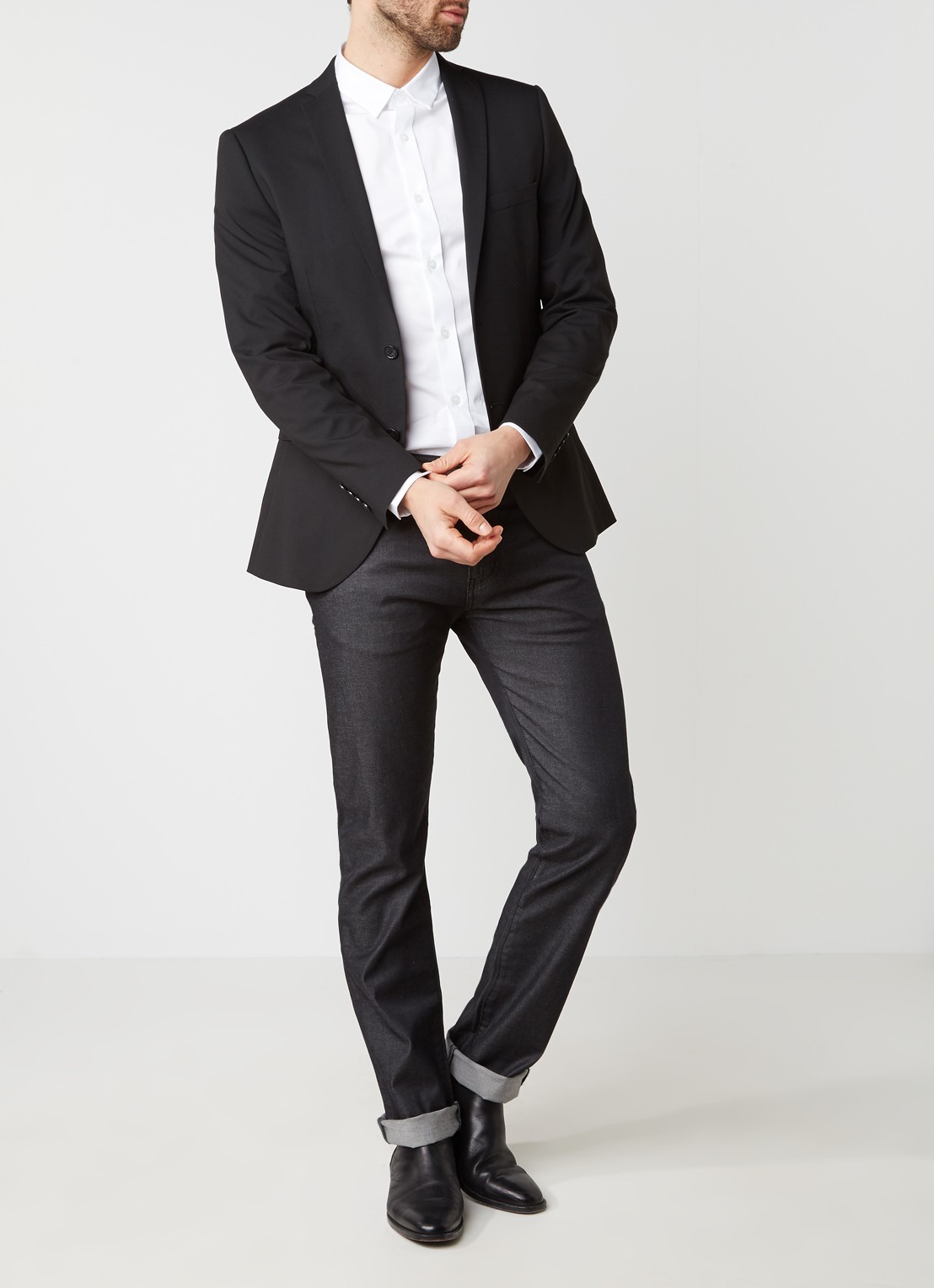 Selected Homme One Mylo slim fit colbert - voorkant 4 zwart