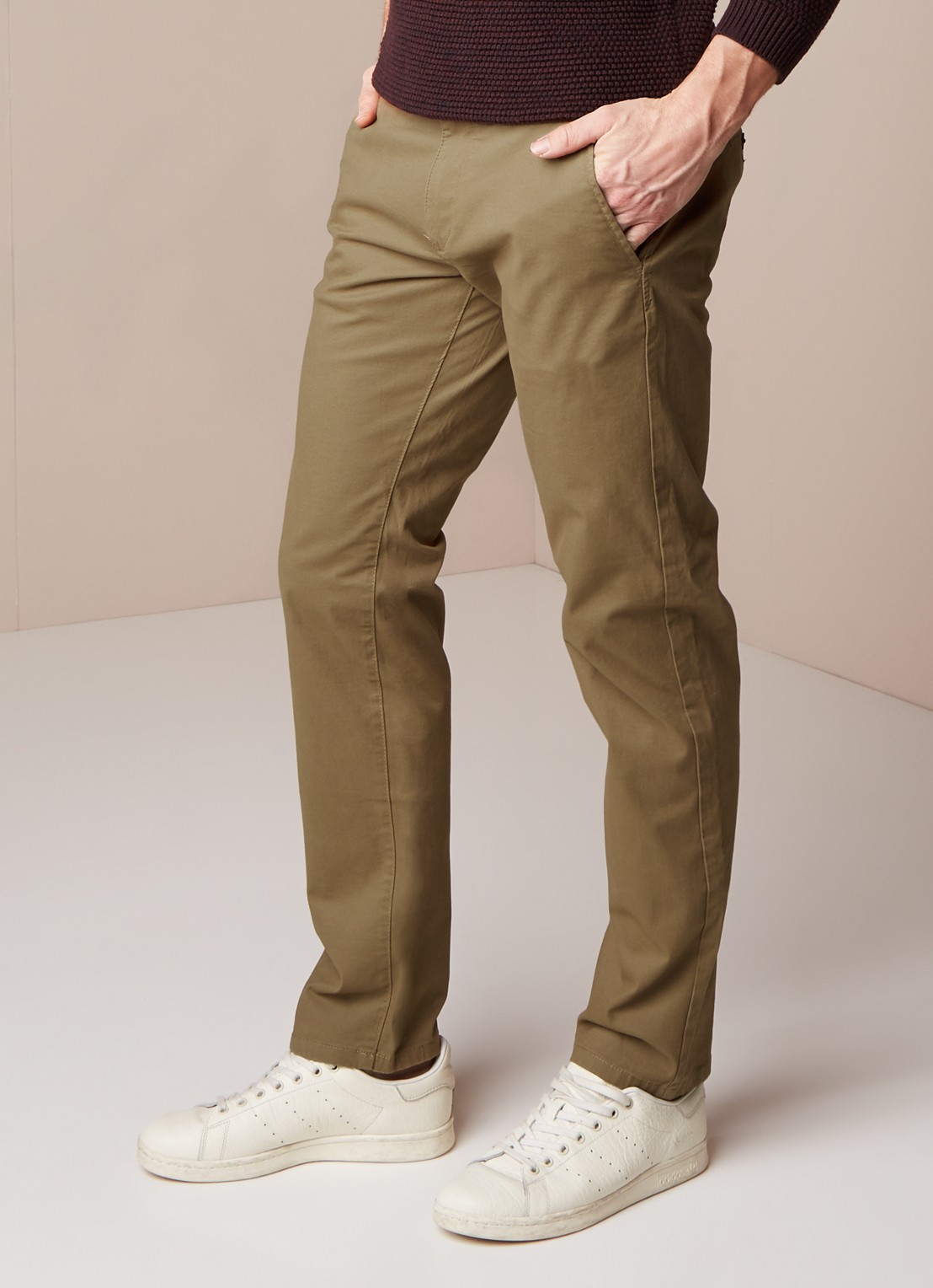 Selected Homme Selected Homme Three Paris regular fit chino met stretch - detail 4 camel