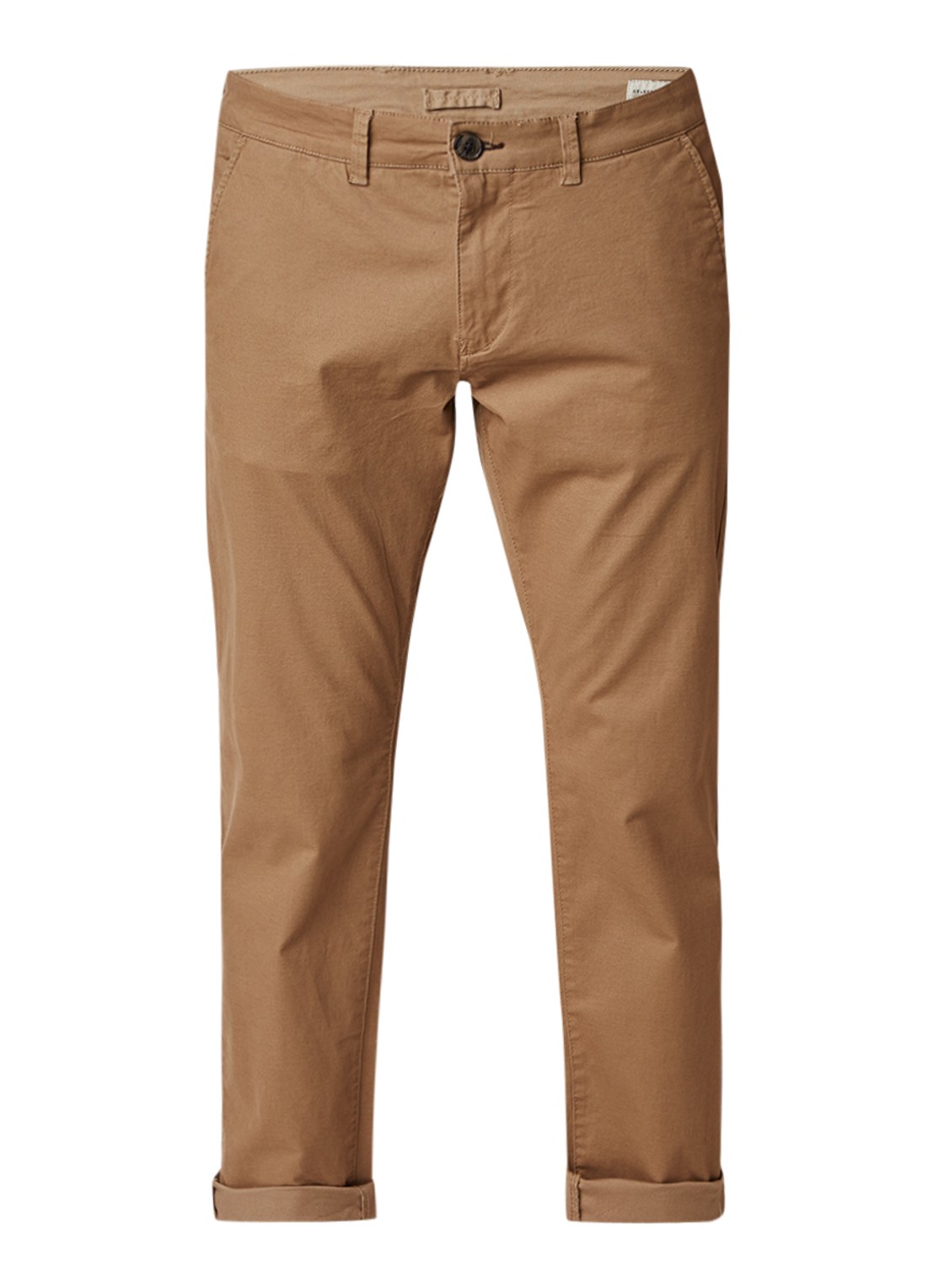 Selected Homme Selected Homme Three Paris regular fit chino met stretch - voorkant 2 camel