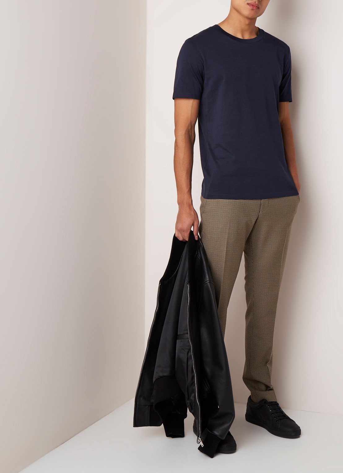 Selected Homme The Perfect T-shirt van Pima katoen - voorkant 3 donkerblauw