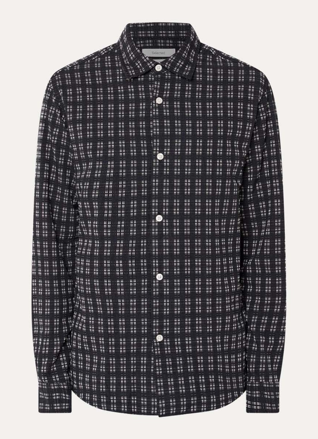 Selected Hunter regular fit overhemd met print - voorkant zwart