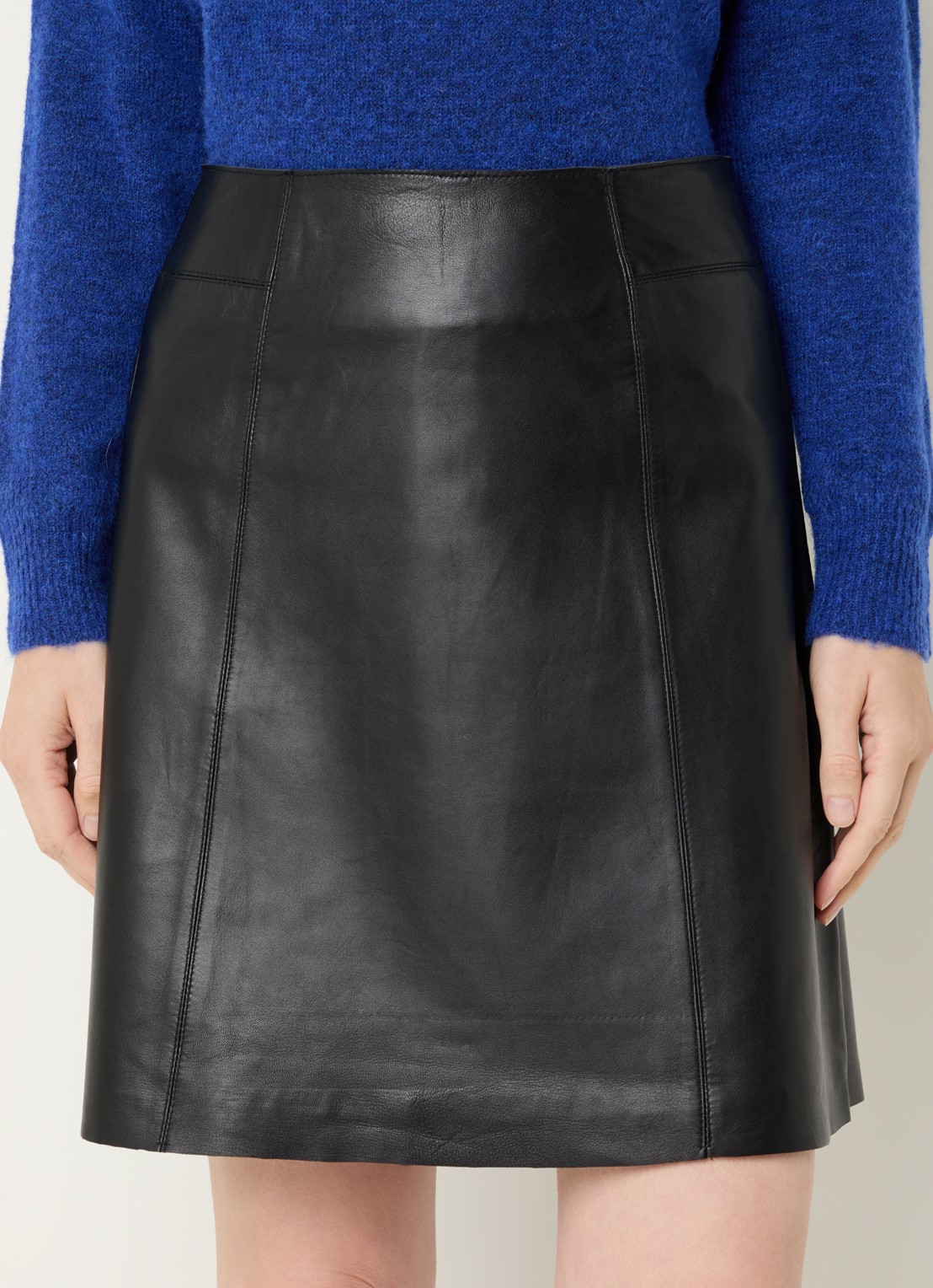 Selected Ibi minirok van lamsleer - detail 4 zwart