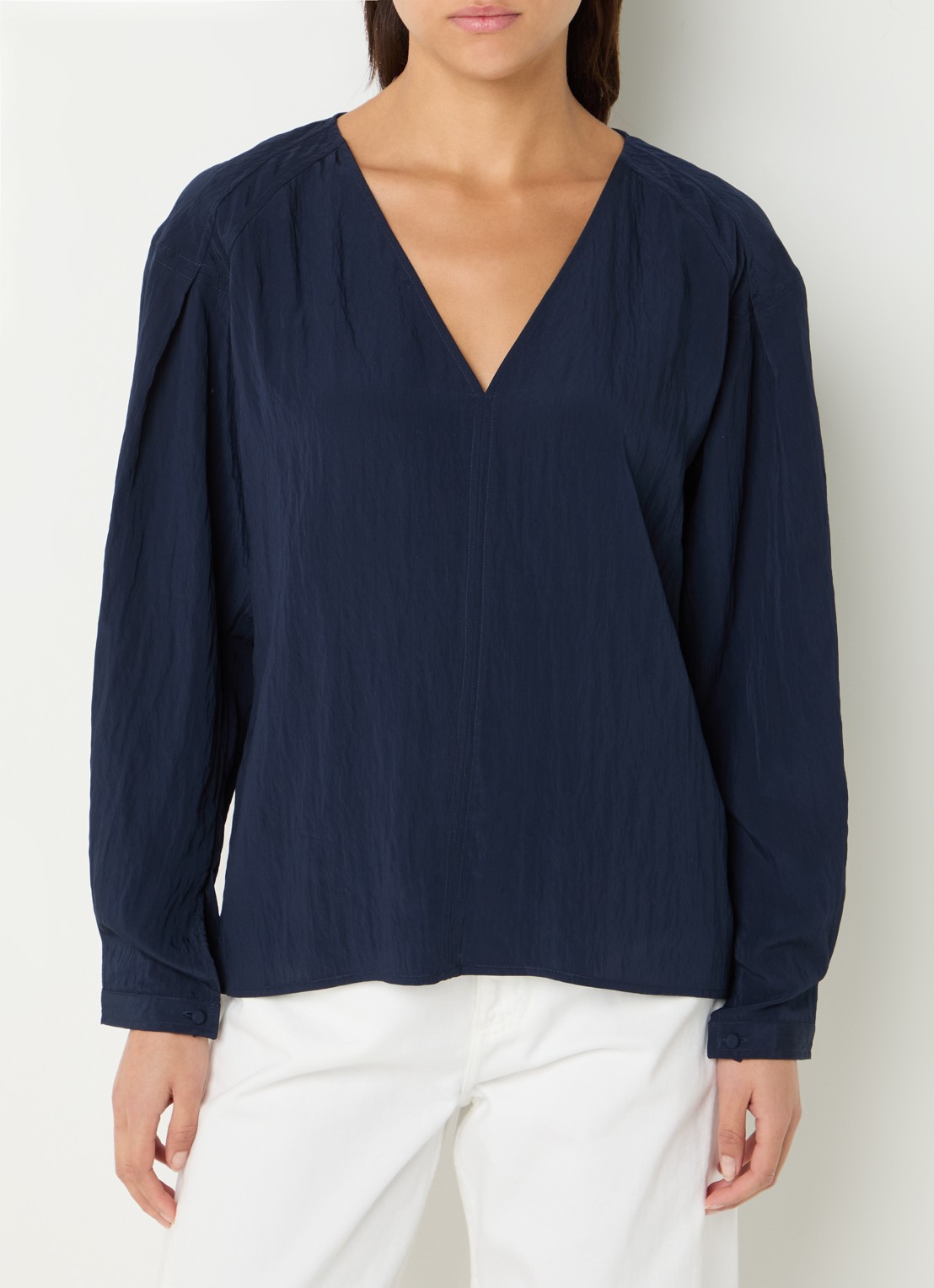 Selected Iona tuniek met V-hals - detail 4 donkerblauw