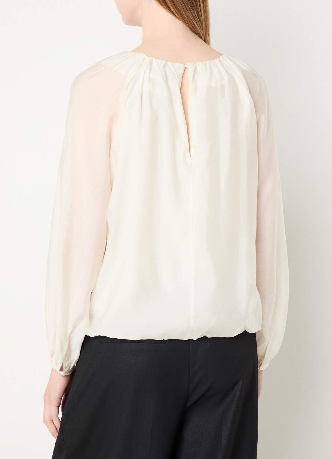 Selected Iris tuniek  met ruches - achterkant 4 gebroken wit