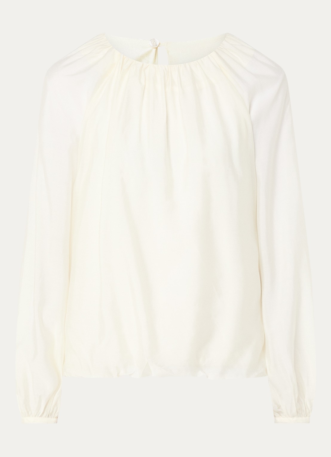 Selected Iris tuniek  met ruches - voorkant gebroken wit