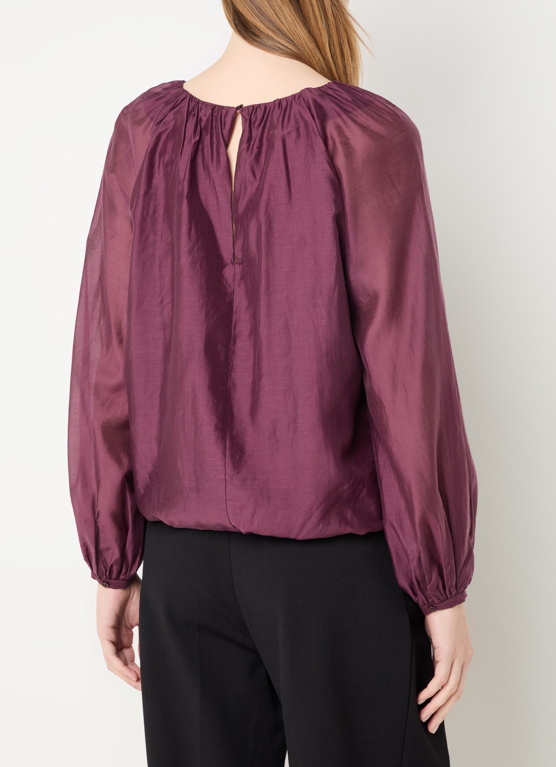 Selected Iris tuniek  met ruches - achterkant 2 aubergine