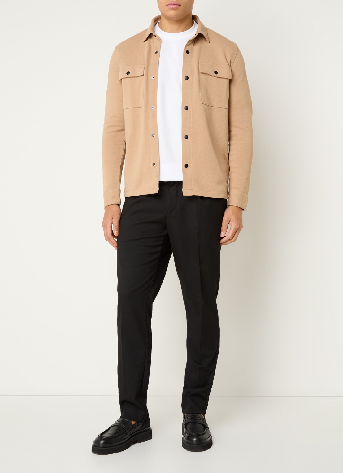 Selected Jackie overshirt in  katoenblend - voorkant 3 camel