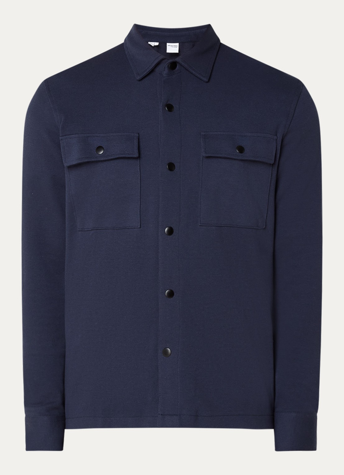Selected Jackie overshirt in  katoenblend - voorkant 3 donkerblauw