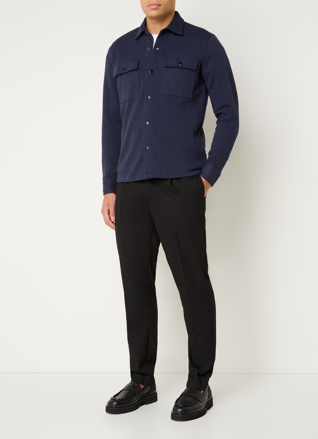 Selected Jackie overshirt in  katoenblend - voorkant 4 donkerblauw