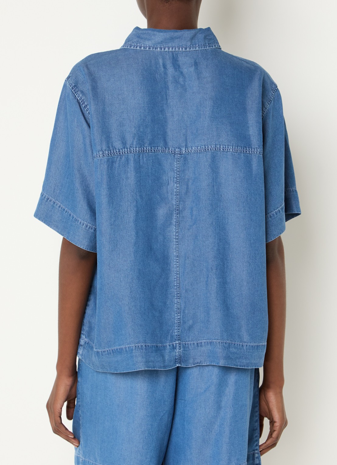 Selected Janna tuniek met polokraag - achterkant 4 blauw