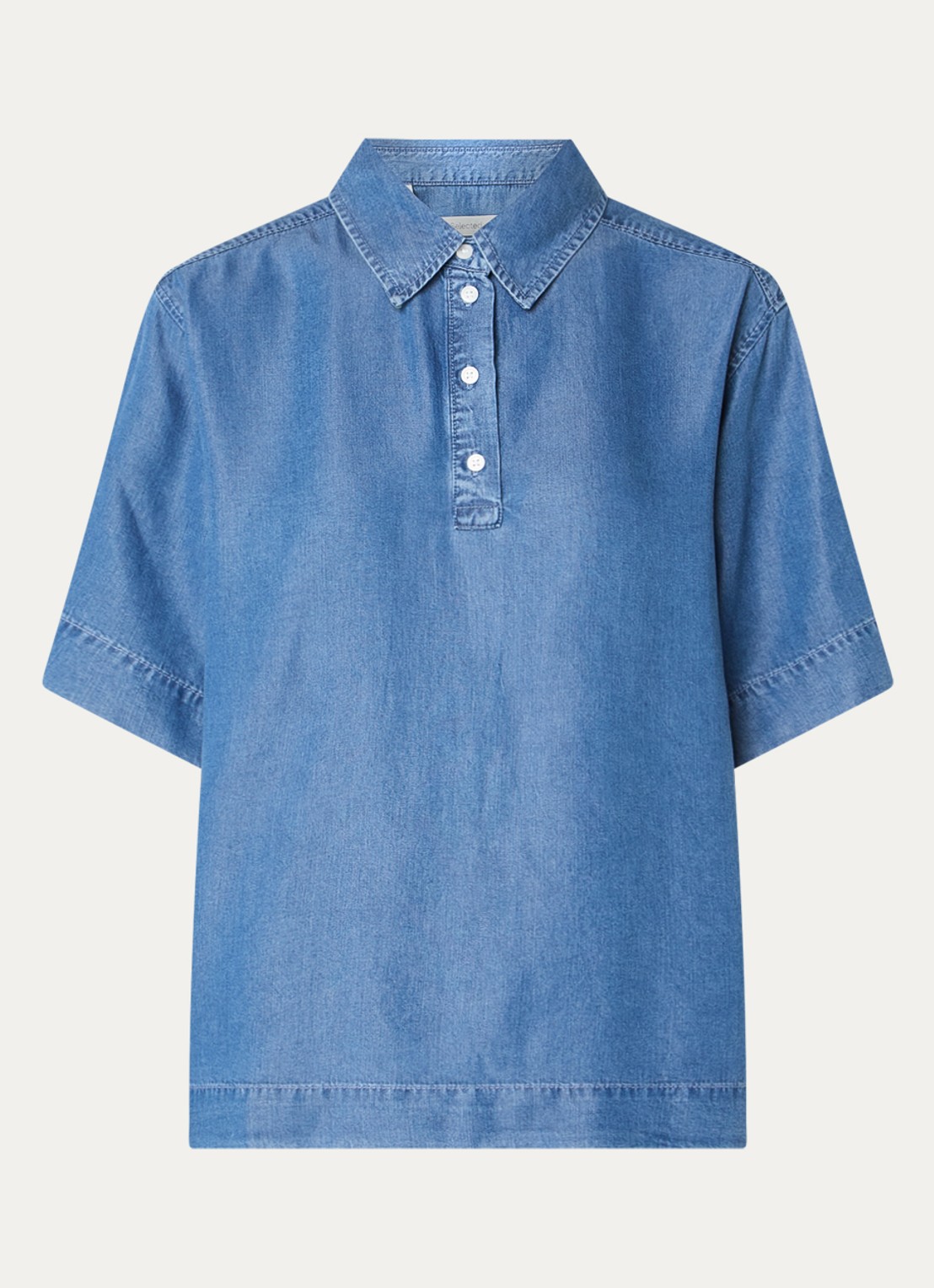 Selected Janna tuniek met polokraag - voorkant blauw