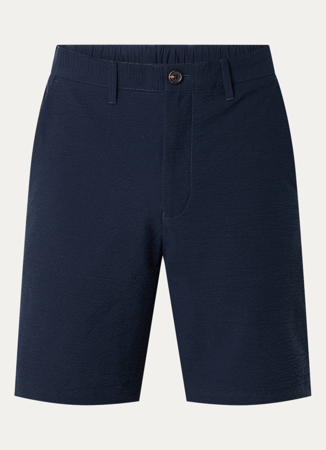 Selected Karl straight fit korte broek met steekzakken - voorkant 3 donkerblauw