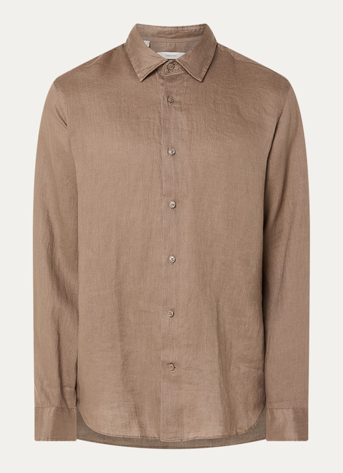 Selected Kylian regular fit overhemd - voorkant 2 lichtbruin