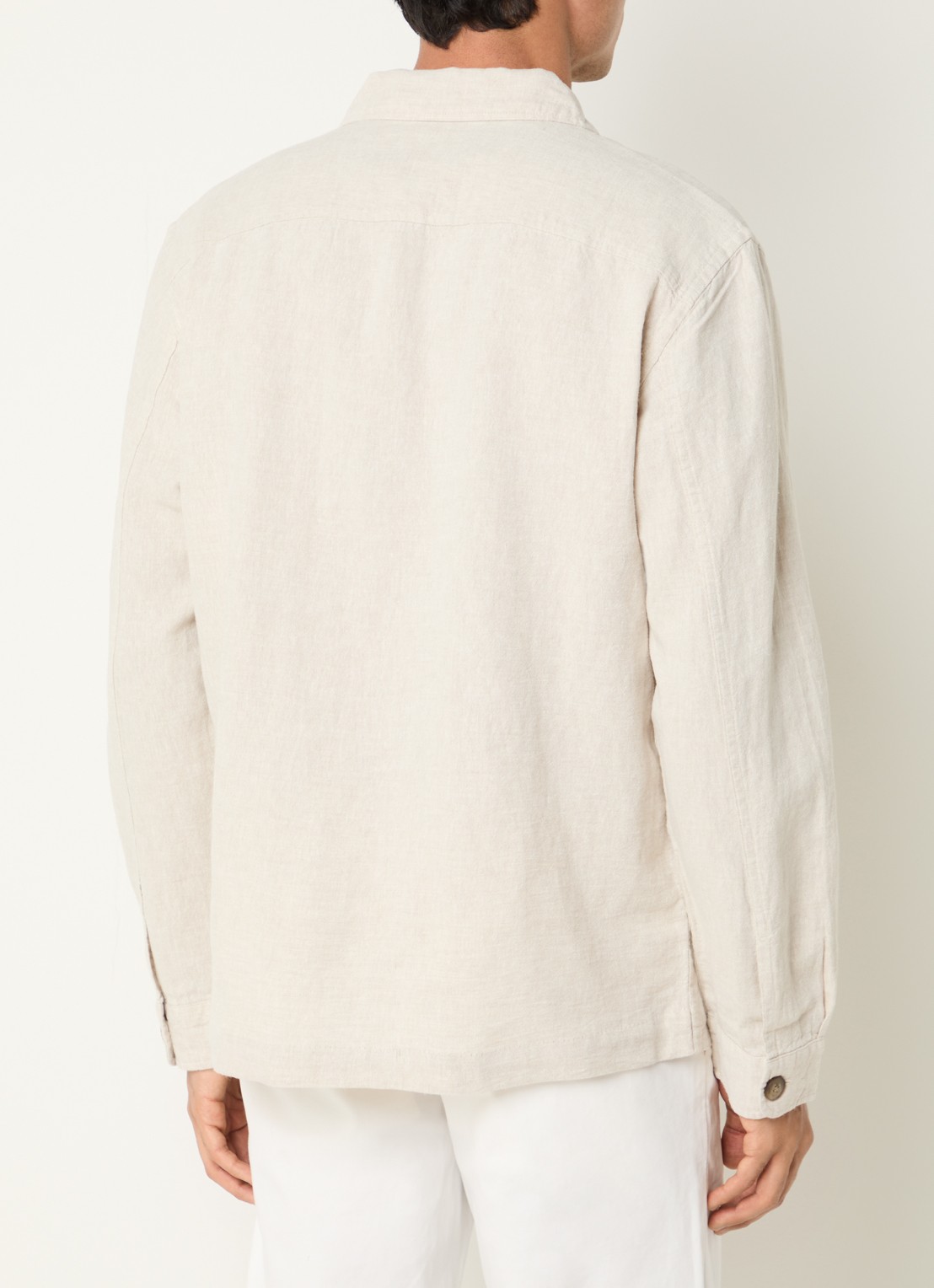 Selected Leroy regular fit overshirt met borstzakken - achterkant 3 beige