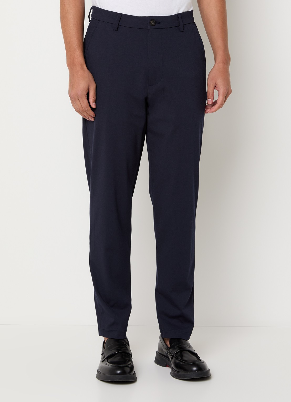 Selected Lorent tapered fit pantalon met steekzakken - detail 3 donkerblauw