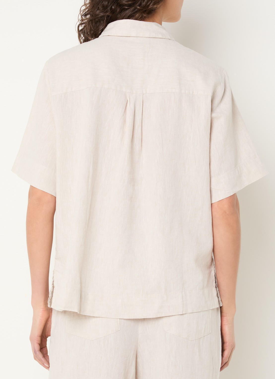 Selected Luisa polo in linnenblend - achterkant 4 beige