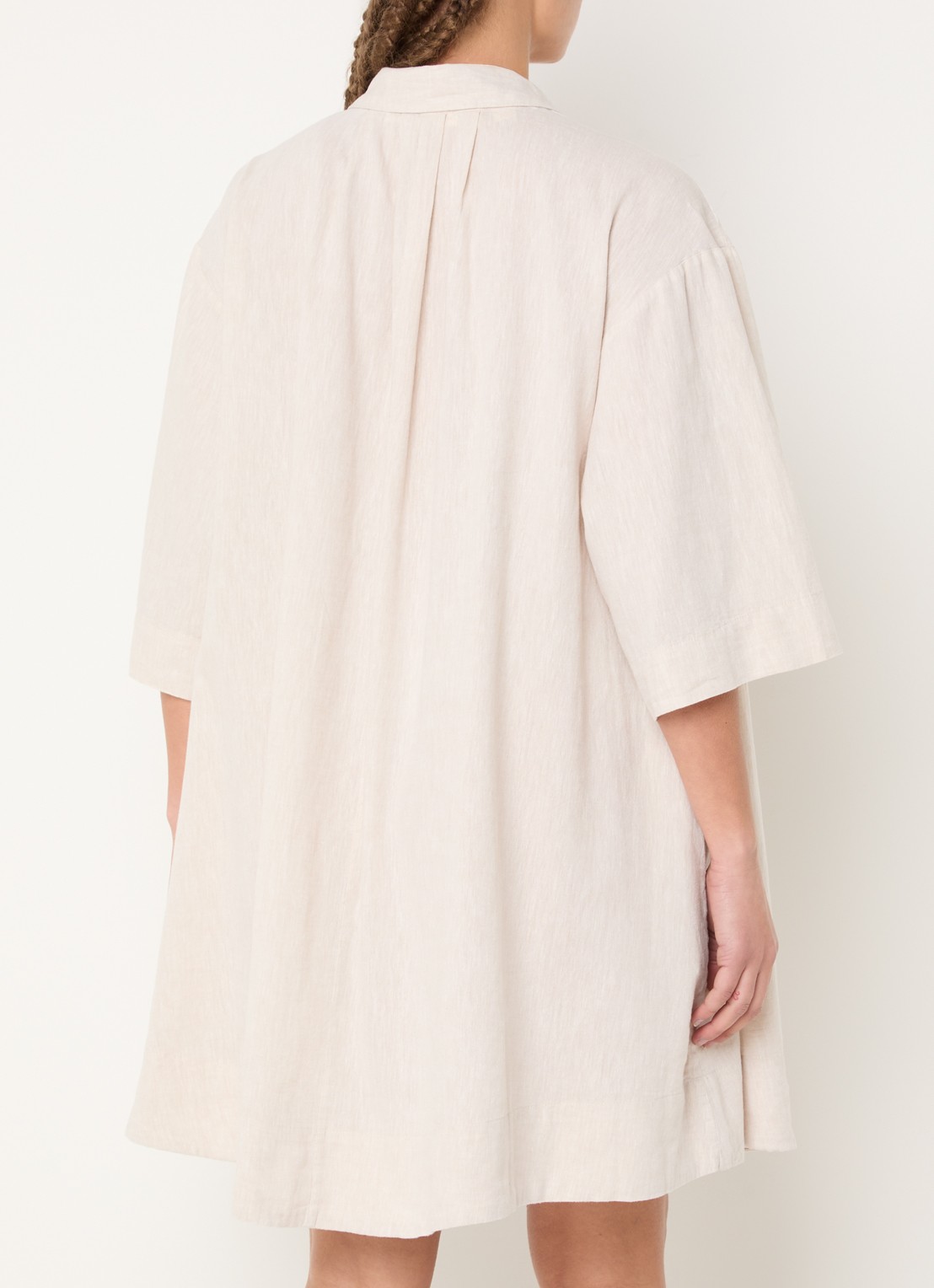 Selected Luisa-Talia midi jurk in linnenblend - achterkant 4 creme
