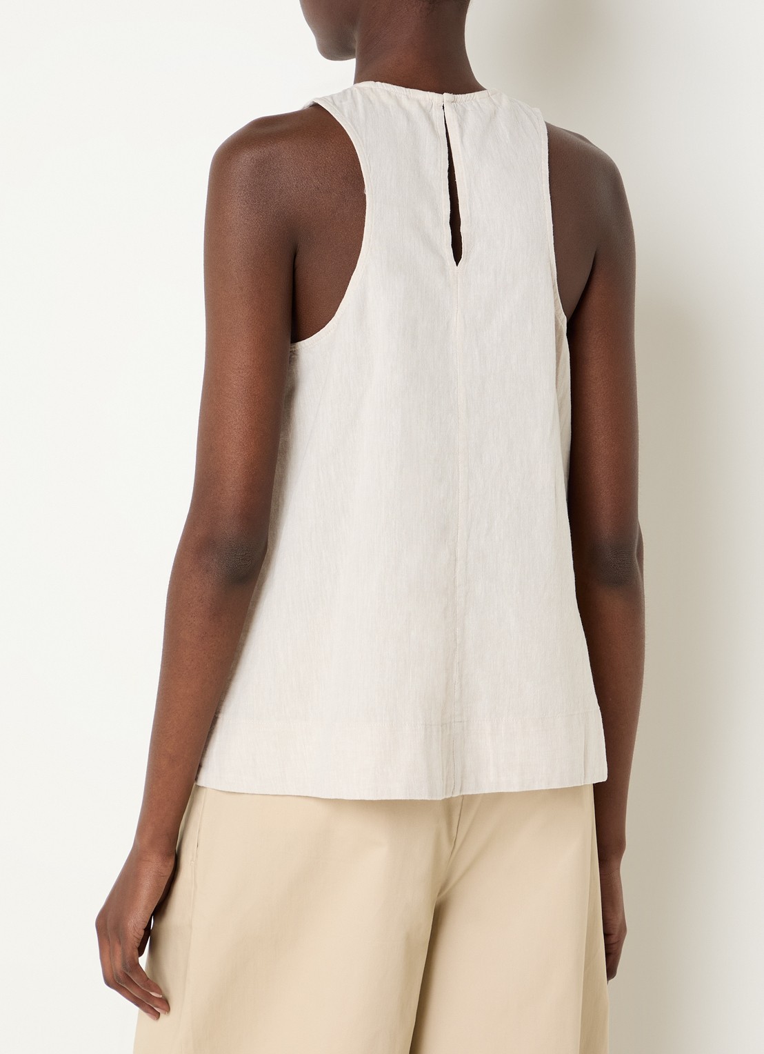 Selected Luisa top in linnenblend - achterkant 3 zand