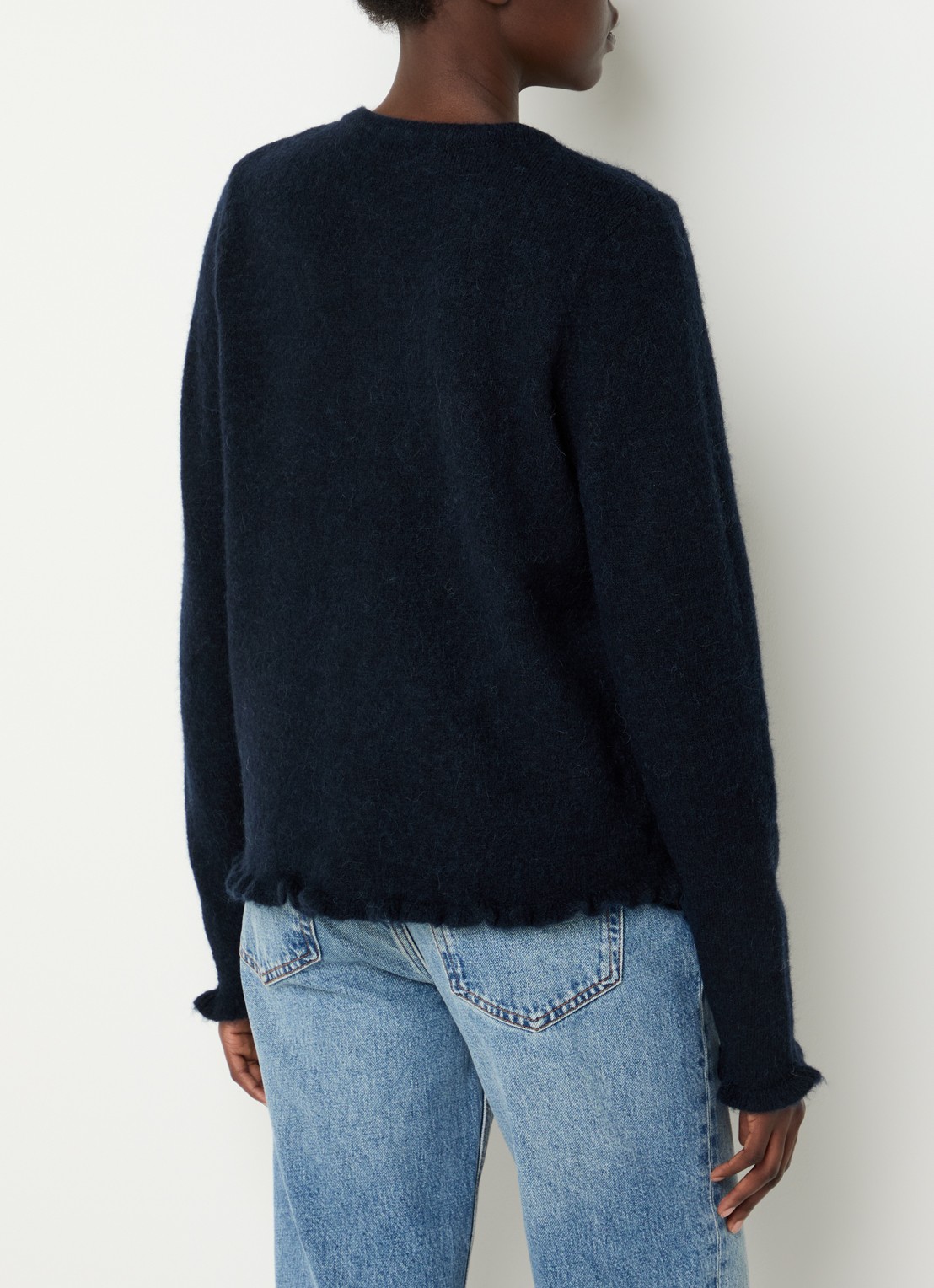 Selected Lulu fijngebreid vest in alpaca wolblend - achterkant royalblauw