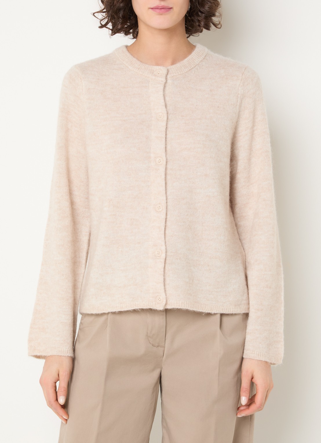 Selected Lulu fijngebreid vest in alpaca wolblend  - detail 4 beige